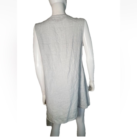 Flax By Jeanne Engelhart Linen Sleeveless Mini Dress Top Tank Sz S Lagenlook - Picture 3 of 15
